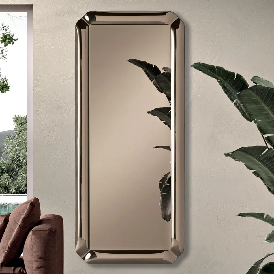 Rechteckiger Spiegel mit Rahmen aus Kristallguss, hergestellt in Italien - Belinda Viadurini