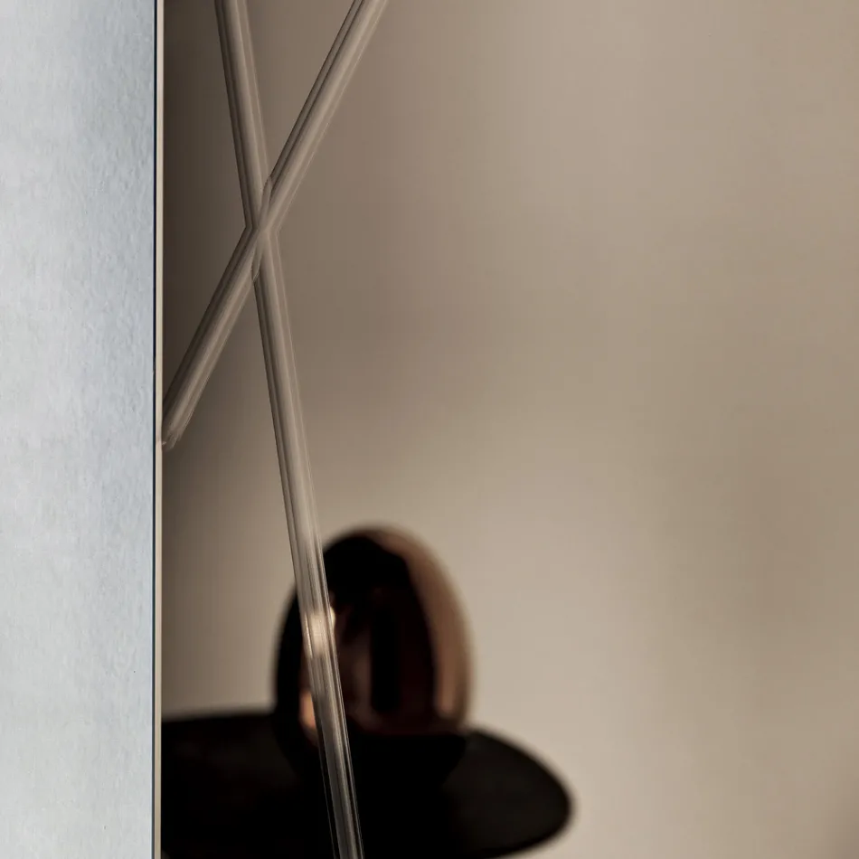 Rechteckiger Spiegel mit Lasergravuren, hergestellt in Italien - Alberta Viadurini