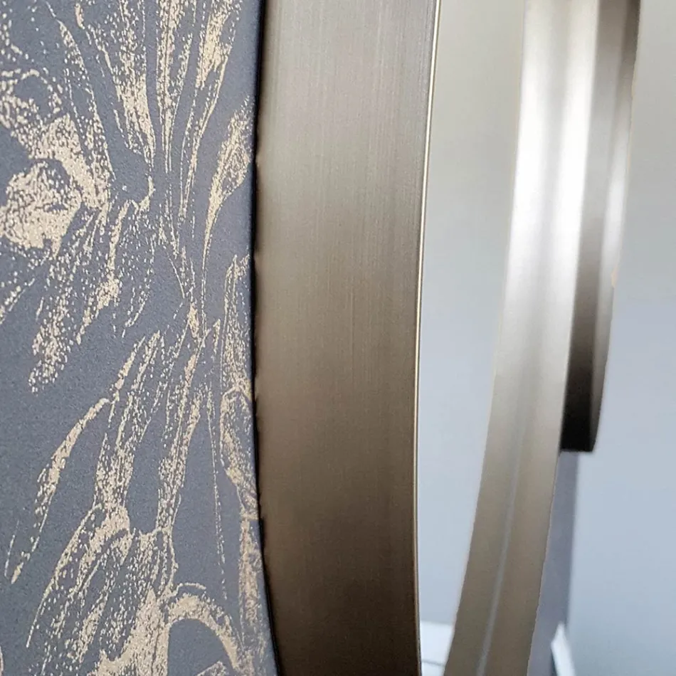 Runder Wandspiegel mit Bronze-, Schwarz-, Platin- oder Kupferrahmen - Renga Viadurini