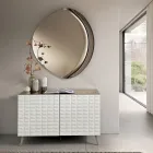 Abigaille-förmiger Spiegel mit Halbrahmen aus Fusingglas, hergestellt in Italien Viadurini