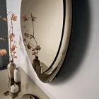 Abigaille-förmiger Spiegel mit Halbrahmen aus Fusingglas, hergestellt in Italien Viadurini