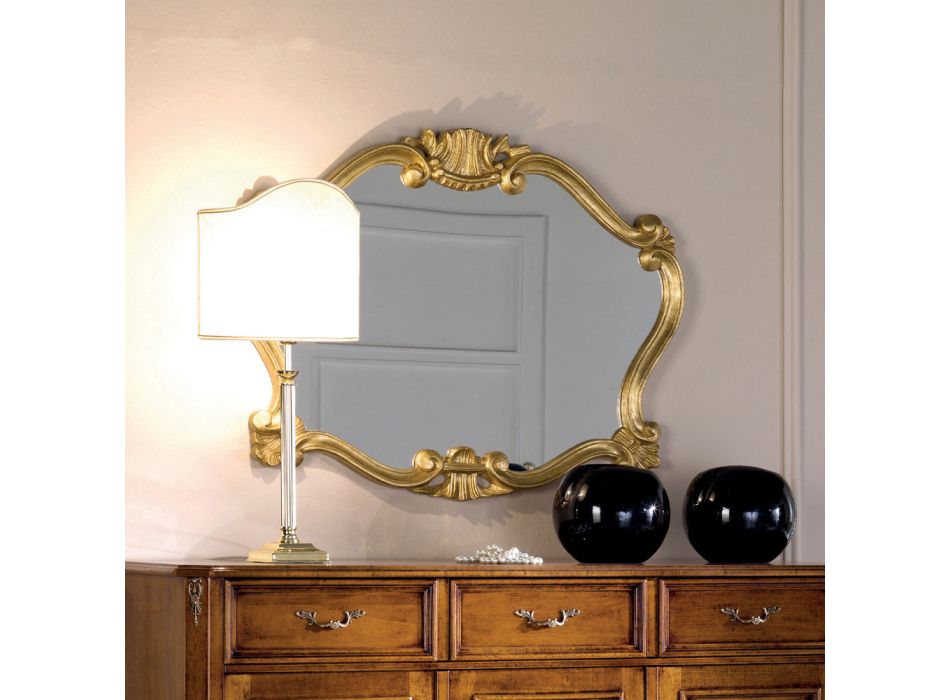 Spiegel im klassischen Stil mit Blattgoldrahmen Made in Italy - Precious Viadurini