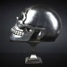 Totenkopf-Statue aus Silberkeramik Made in Italy - Skull Viadurini