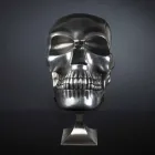 Totenkopf-Statue aus Silberkeramik Made in Italy - Skull Viadurini