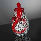Dekorative eiförmige Glasfigur mit Gecko Made in Italy - Huevo Viadurini