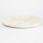 Design Runde Taschenschale aus weißem Porzellan und Blattgold - Cicatroro Viadurini