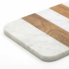 Weißer Carrara Marmor und Holz Made in Italy Design Schneidebrett - Evea Viadurini