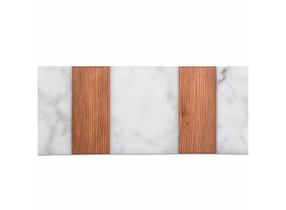 Weißer Carrara Marmor und Holz Made in Italy Design Schneidebrett - Evea Viadurini