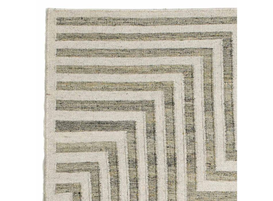 Moderner geometrisch gemusterter Wohnzimmerteppich aus Wolle und Baumwolle - Carioca Viadurini