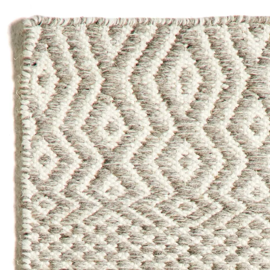 Wohnzimmerteppich im modernen Design aus handgefertigter Wolle und Baumwolle – Minera Viadurini