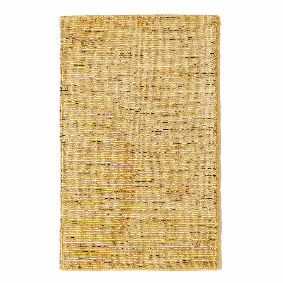 Wohnzimmerteppich aus Baumwolle, Viskose und Wolle. Hergestellt auf einem manuellen Webstuhl – Melita Viadurini