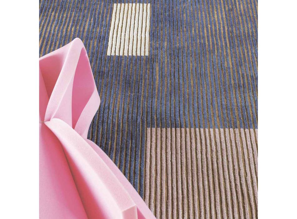 Handgefertigter modularer Teppich aus farbiger Viskose, gewebt in Indien – Gilberto Viadurini