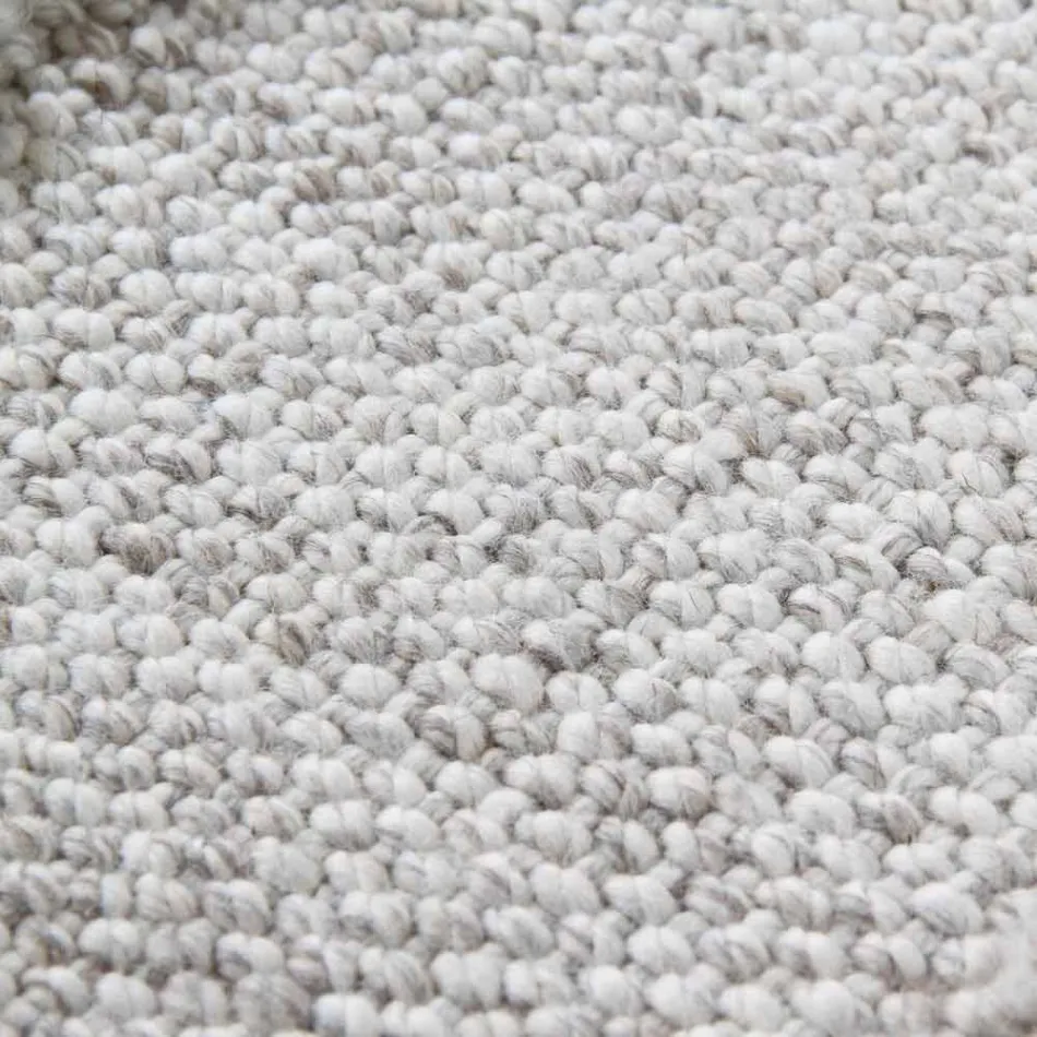 Großer und moderner Wollteppich mit Fransen Schwarz oder Creme - Jacqueline Viadurini