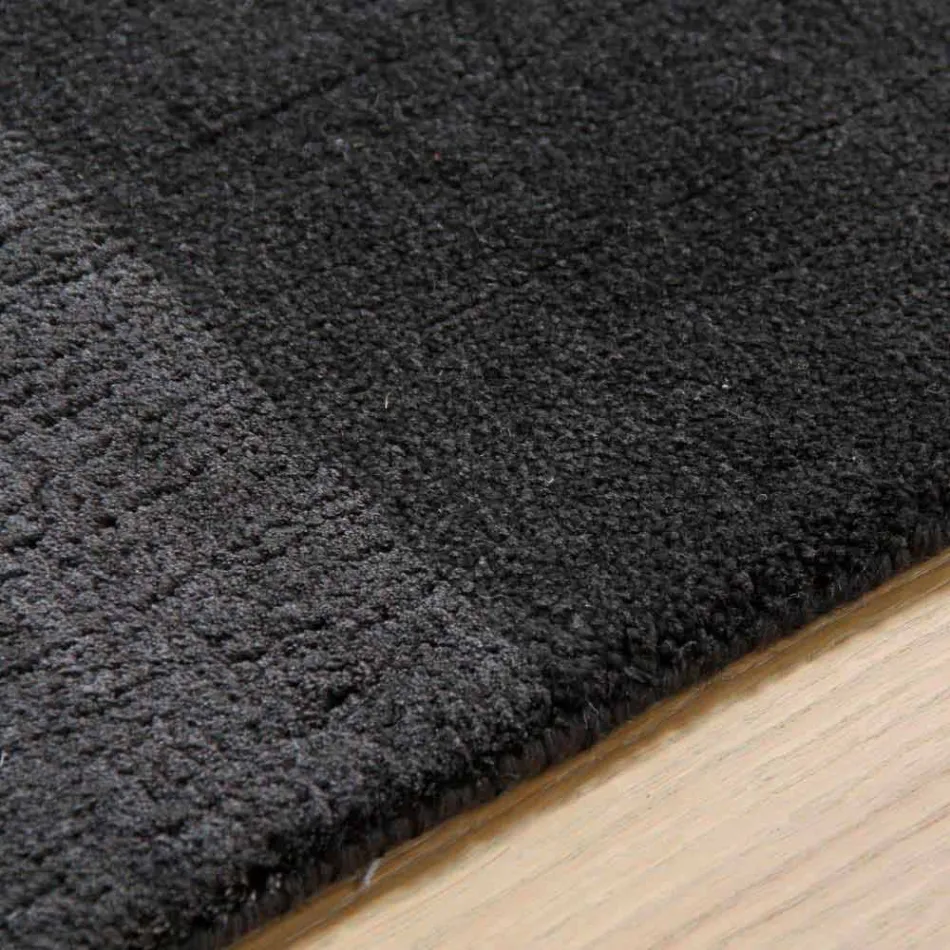 Großer farbiger Teppich aus Wolle und Seide mit modernem Designband - Mischung Viadurini