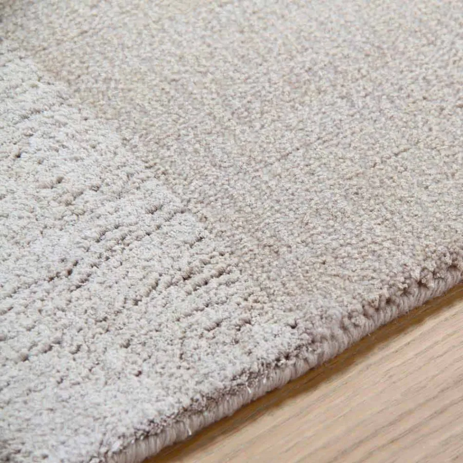 Großer farbiger Teppich aus Wolle und Seide mit modernem Designband - Mischung Viadurini