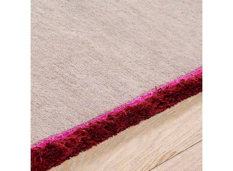 Teppich aus Viskose und Baumwolle mit farbigen Fransen in modernem Seidendesign - Garbino Viadurini