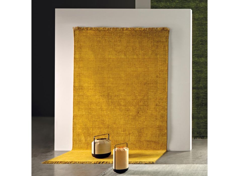 Moderner Wohnzimmerteppich mit vielseitigem Design aus 100 % Wolle – Pepita Viadurini