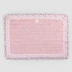 Badezimmerteppich aus Baumwoll- und Leinenschwamm mit Poema-Spitze, 2 Farben – Cuorotto Viadurini