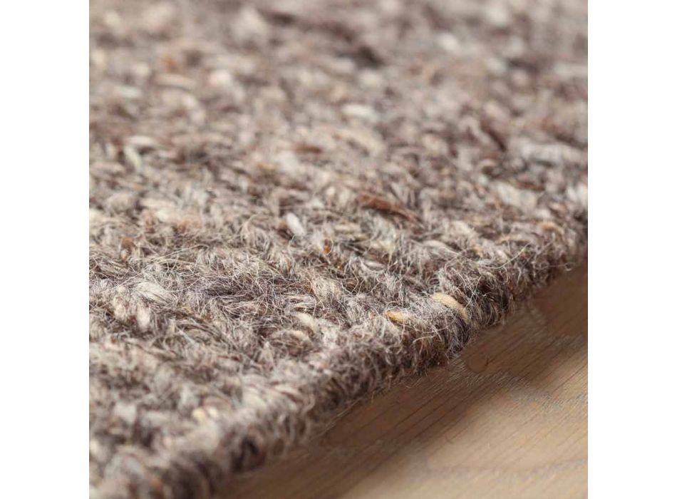 Rechteckiger Teppich in Woll- und Baumwollbraun oder Creme von modernem Design - Kuta Viadurini
