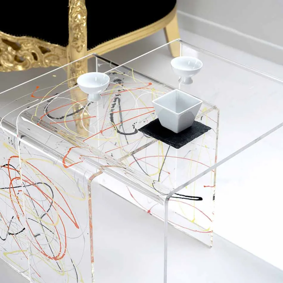 Designtische aus farbigem Plexiglas, hergestellt in Italien, Spinoso Viadurini