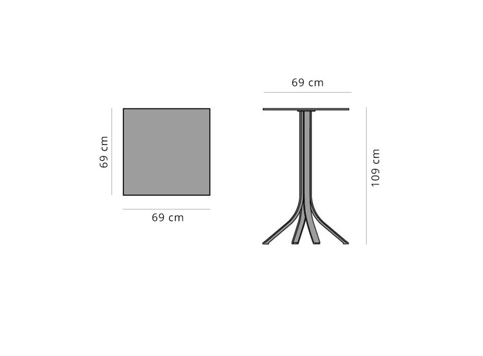 Hoher Bartisch für den Außenbereich mit 4 Beinen aus Aluminium in 2 Farben – Filomena Viadurini