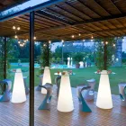 Slide Peak Hochtisch (H120) aus Polyethylen und Glas in Italien hergestellt Viadurini