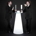 Slide Peak Hochtisch (H120) aus Polyethylen und Glas in Italien hergestellt Viadurini