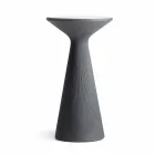 Hoher runder Couchtisch im Freien aus Polyethylen und HPL Made in Italy - Desmond Viadurini