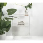 Niedriger Nachttisch aus transparentem Plexiglas Made in Italy - Alamin Viadurini