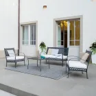 Klappbarer Outdoor-Couchtisch aus verzinktem Stahl Made in Italy - Selvaggia Viadurini