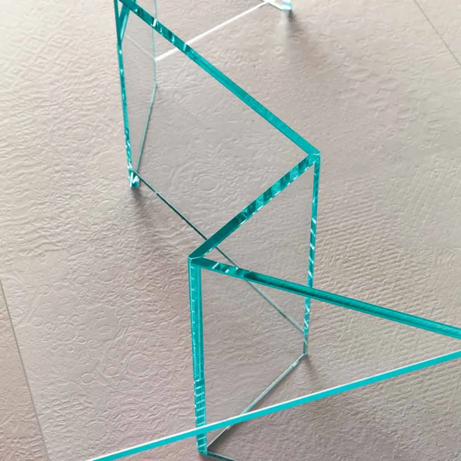 Niedriger Couchtisch aus extra klarem Glas 2 Größen Made in Italy - Random Viadurini