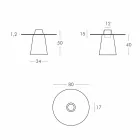 Slide Peak niedriger Tisch (H50) aus Polyethylen und Glas, hergestellt in Italien Viadurini