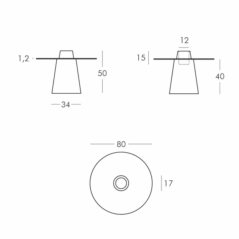 Slide Peak niedriger Tisch (H50) aus Polyethylen und Glas, hergestellt in Italien Viadurini