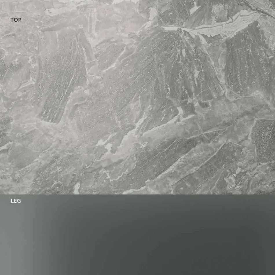 Niedriger Couchtisch Wohnzimmer Keramikplatte und Beine aus Rauchglas 3 Größen - Zufällig Viadurini