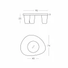 Niedriger Tisch Low Slide Lita Tisch Polyethylen und Glas aus Italien Viadurini