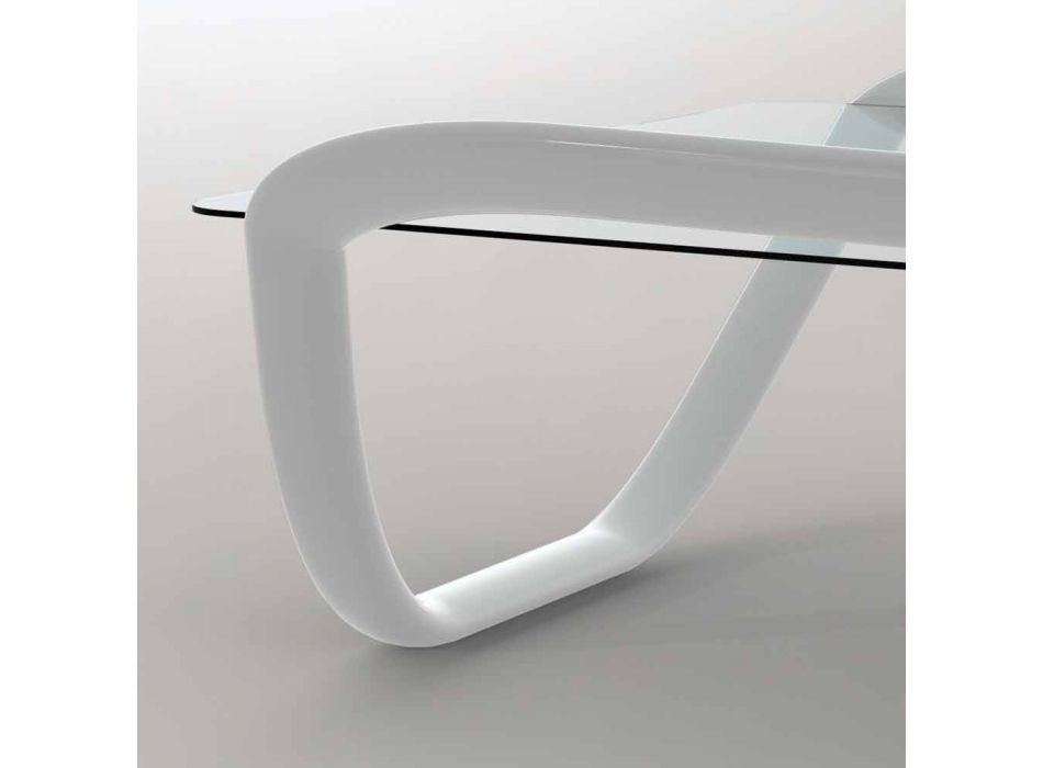 Weiße Tabelle modernes Design in Glas und Adamantx® Continuum Viadurini