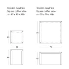 Quadratischer Couchtisch aus Metall in 2 Größen – Josyane Viadurini