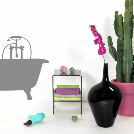 Mimi modernes Design transparent geräucherte Couchtisch / Nachttisch, made in Italy Viadurini