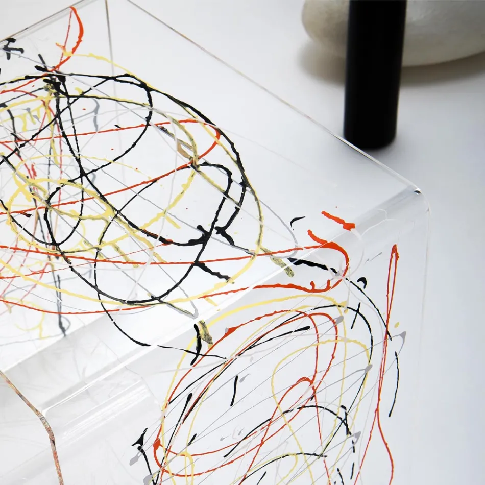 Nachttisch aus transparentem und farbigem Plexiglas 2 Größen - Pelere Viadurini