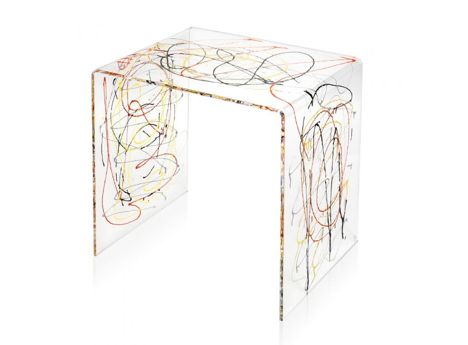 Nachttisch aus transparentem und farbigem Plexiglas 2 Größen - Pelere Viadurini