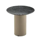 Couchtisch mit Metallgestell und Ø45 cm Spiegel- oder Glasplatte - Flaminia Viadurini