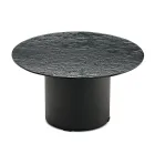 Couchtisch mit Metallgestell und Ø60 cm Spiegel- oder Glasplatte - Flaminia Viadurini