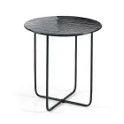 Couchtisch mit Spiegel und Keramikplatte in Marmoroptik, hergestellt in Italien - Giusta Viadurini