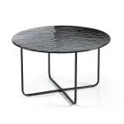 Couchtisch mit Spiegel und Keramikplatte in Marmoroptik, hergestellt in Italien - Giusta Viadurini