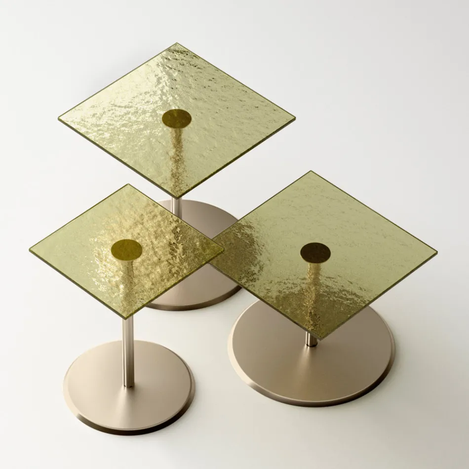 Couchtisch mit quadratischer Glas- oder Metallplatte, hergestellt in Italien – Anakin Viadurini