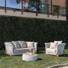 Gartencontainertisch aus Teakholz und Seilgeflecht - Arjuna Viadurini