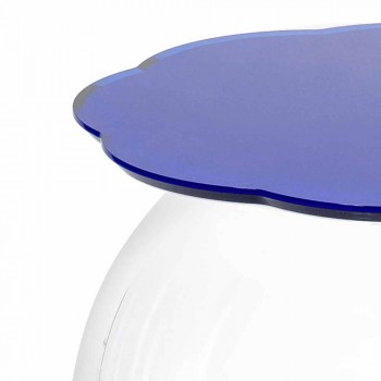 Blauer runder Tisch / Container Biffy, modernes Design made in Italy