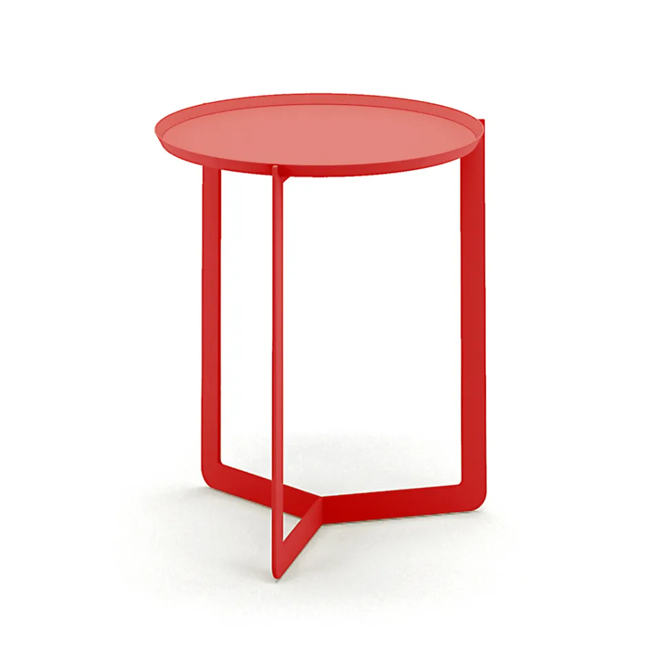 Runder Couchtisch aus Metall im Freien Made in Italy - Stephane Viadurini