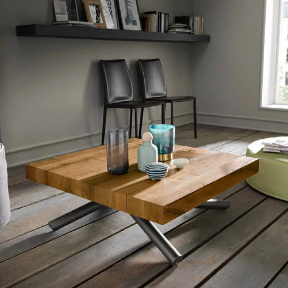 Transformable Design Couchtisch aus Made in Italy Holz - Vincenzo Viadurini