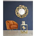 Golden Square Couchtisch aus Eisen, weißem Harz und Glas - Tokyo Viadurini